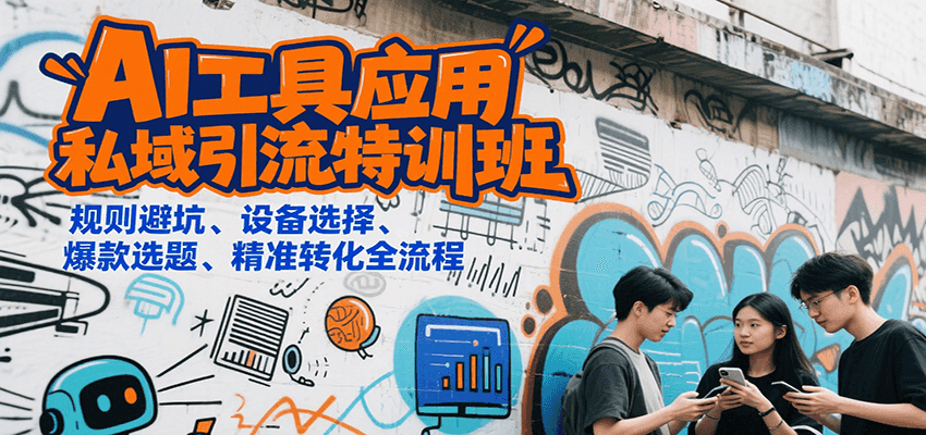 AI工具应用私域引流特训班，规则避坑、设备选择、爆款选题、精准转化全流程-百盟网